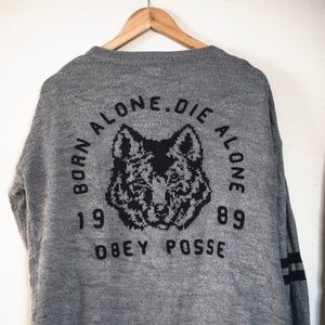 Obey Born Alone Die Alone Cardigan